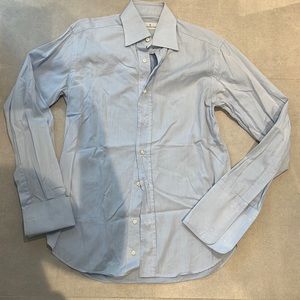 ERMENEGILDO ZEGNA men light blue button down dress shirt luxury fashion trend